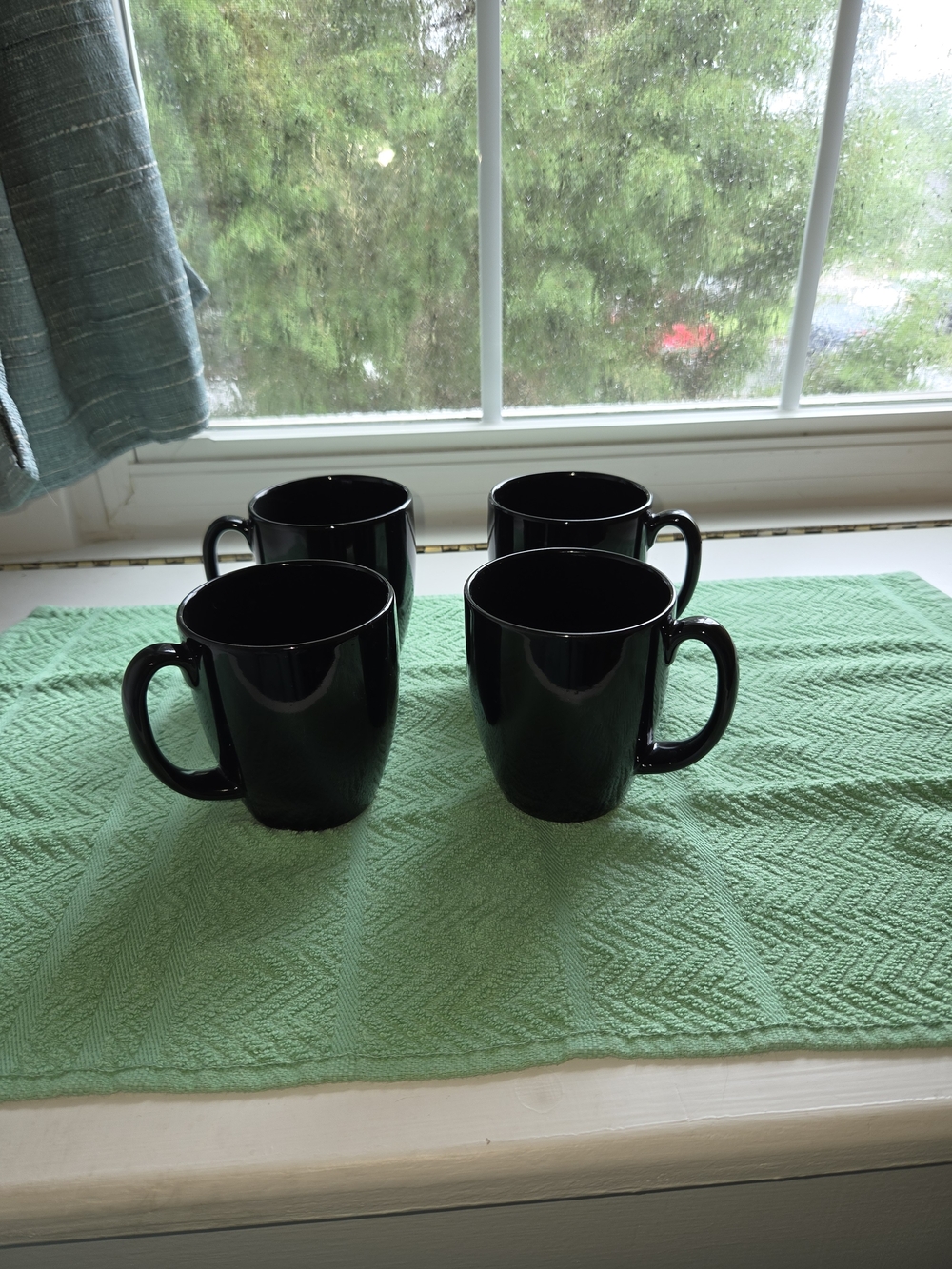 Corelle Black Ceramic Mugs - Set of 4